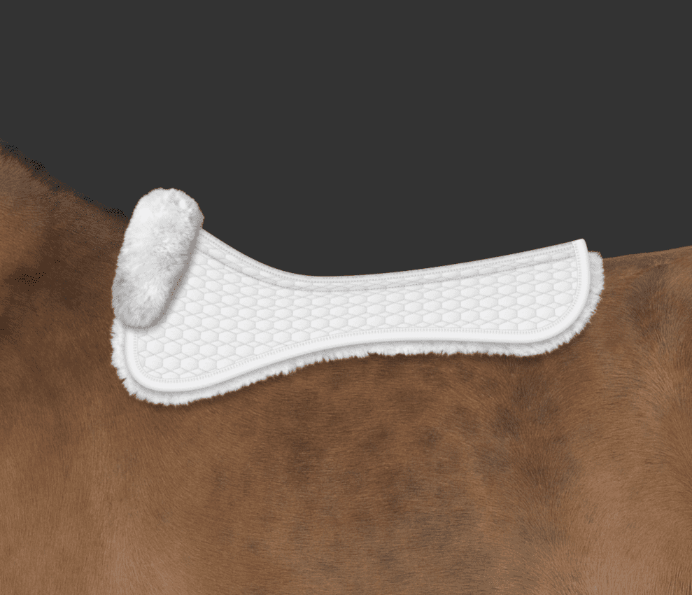 Mattes Pads med lam under og foran, Hvid Dressur str. L EWWA Spine-free Mono