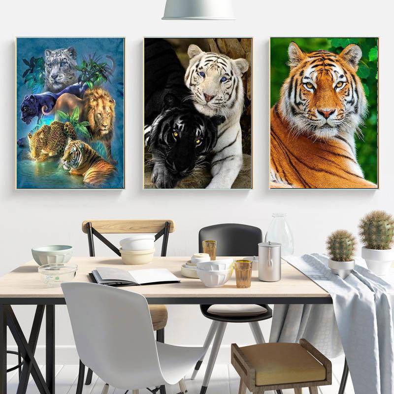 Tiger Anime Anpassade 3d Diamantmålningsverktyg 40x50CM Bild flerfärgad