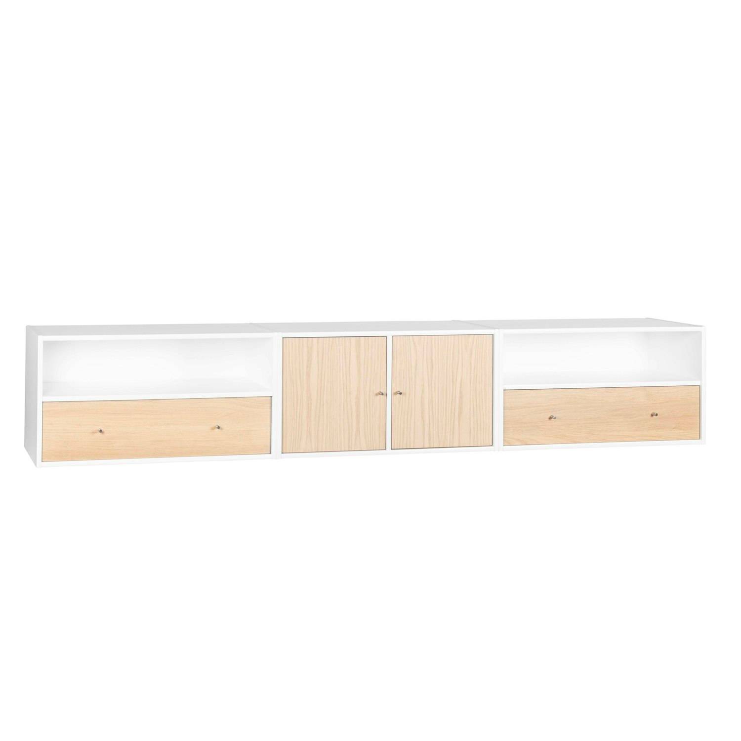 Haslev 3003 Mediabänk Vit - Tv-bänkar & mediabänkar Bok Vit - RL-3003-BØ-HM33