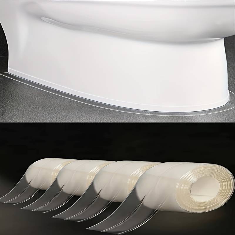 4 Rolls Of Waterproof Sealing Tape - No Tools Required, Transparent And Durable Pvc Suitable For Filling Strips In Sink, Toilet And Bathtub Corners - Easy To Stick Adhesive Sealing Strip