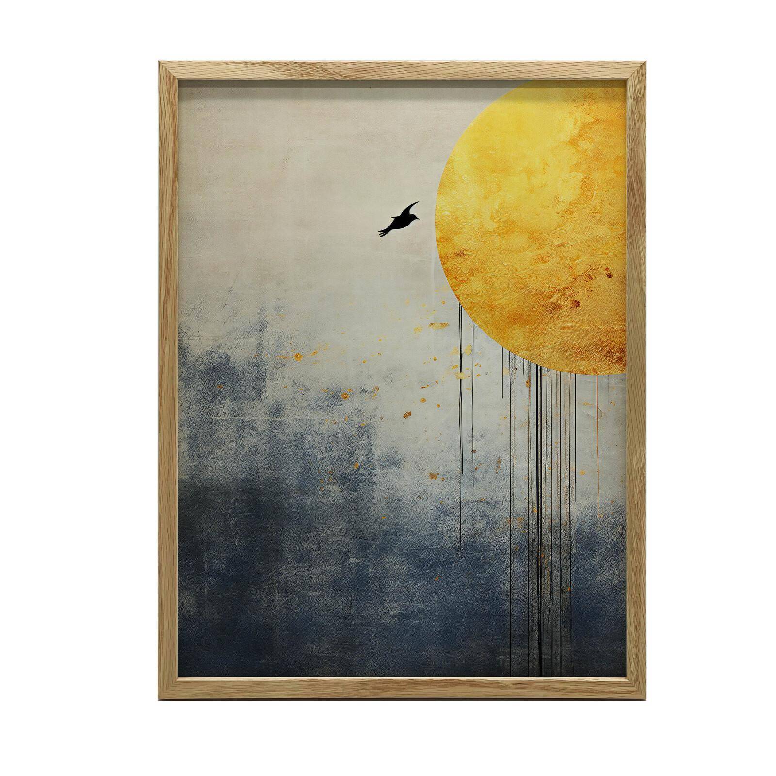Abstract World of the Raven Abstract World of the Raven, 50X70 Cm, Gold Aluminum Frame, 230 Gsm Matte Paper 54