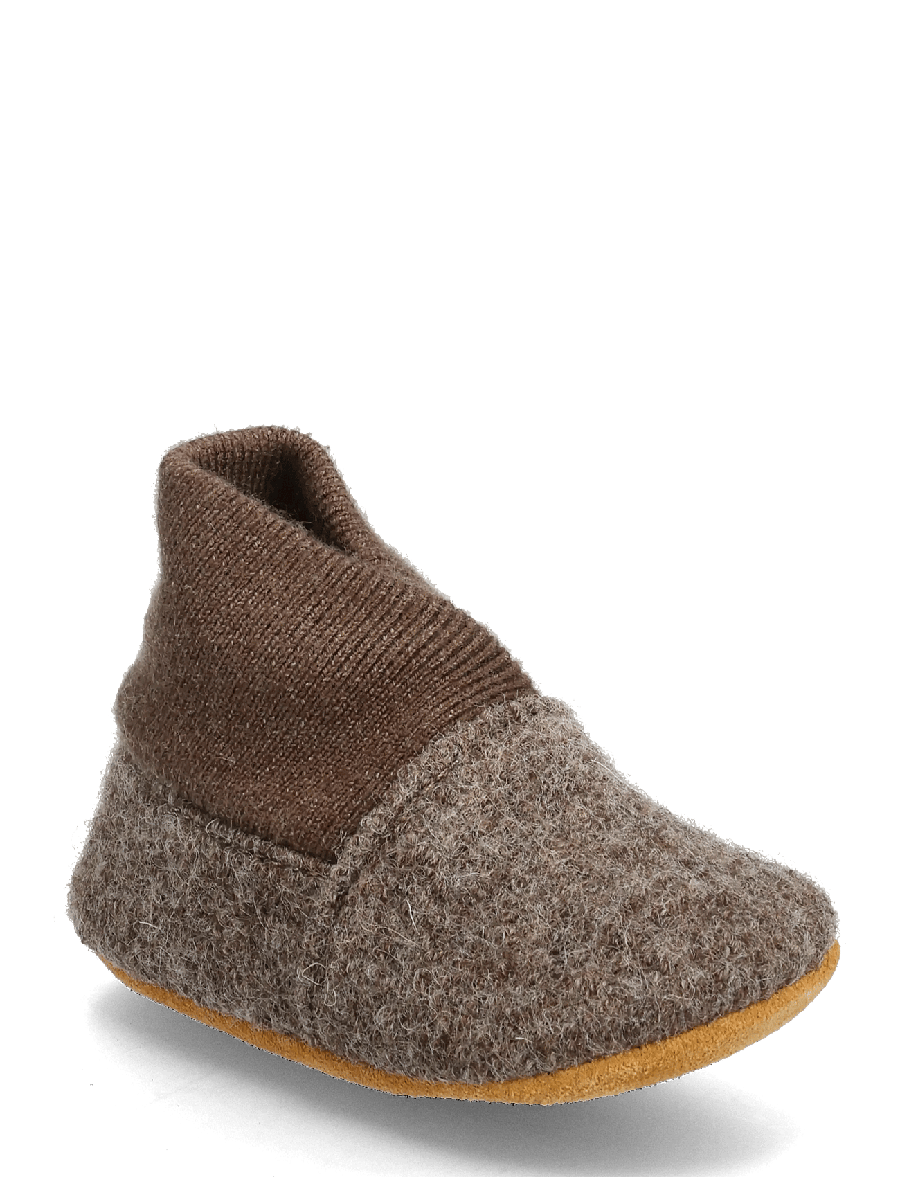 En Fant Wool Slippers W. Rib - Brown - 19\20