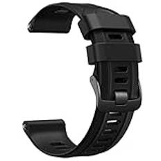 ANBEST Armband för Garmin Forerunner 965/945/955/935/EPIX 2 armband, 22 mm silikon ersättningsarmband för Fenix 6/Forerunner 745/Approach S62/S60 armband, svart