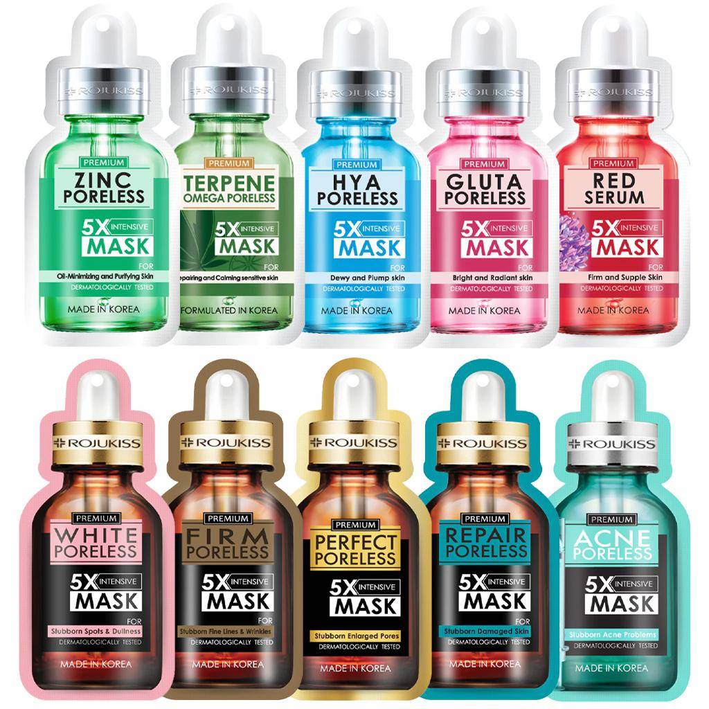Rojukiss Acne/Firm/Red Serum/Gluta/HYA/Omega/Perfect/Repair/Vit/Zink Poreless 5X Intensive Mask 25 ml - Thai Skincare
