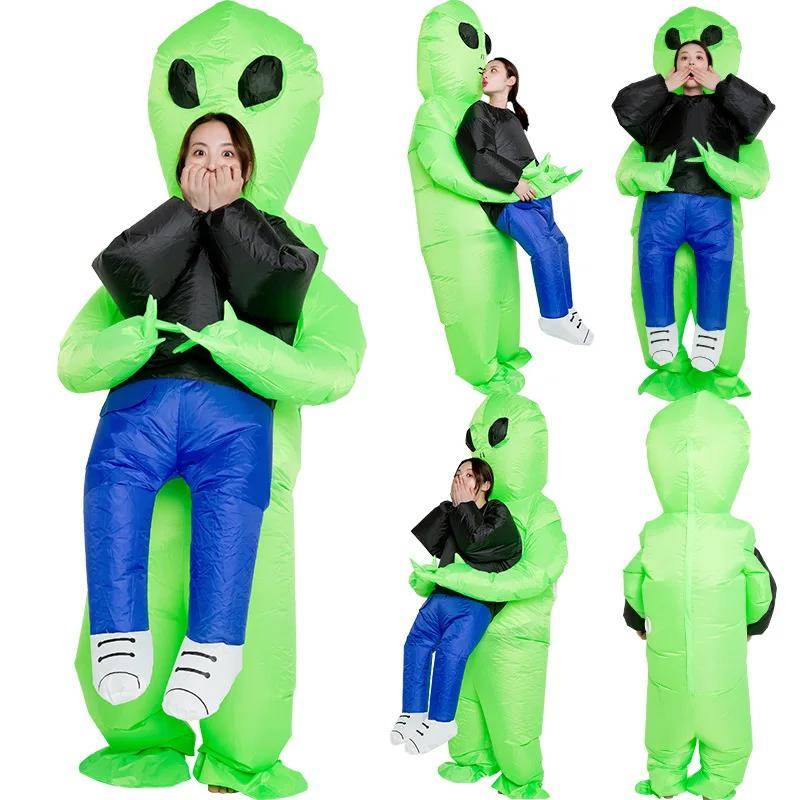 ET-Aliens Uppblåsbar Kostym Läskigt Monster Cosplay för Vuxna Barn Thanksgiving Julfest Festival Scen Barnkläder cm