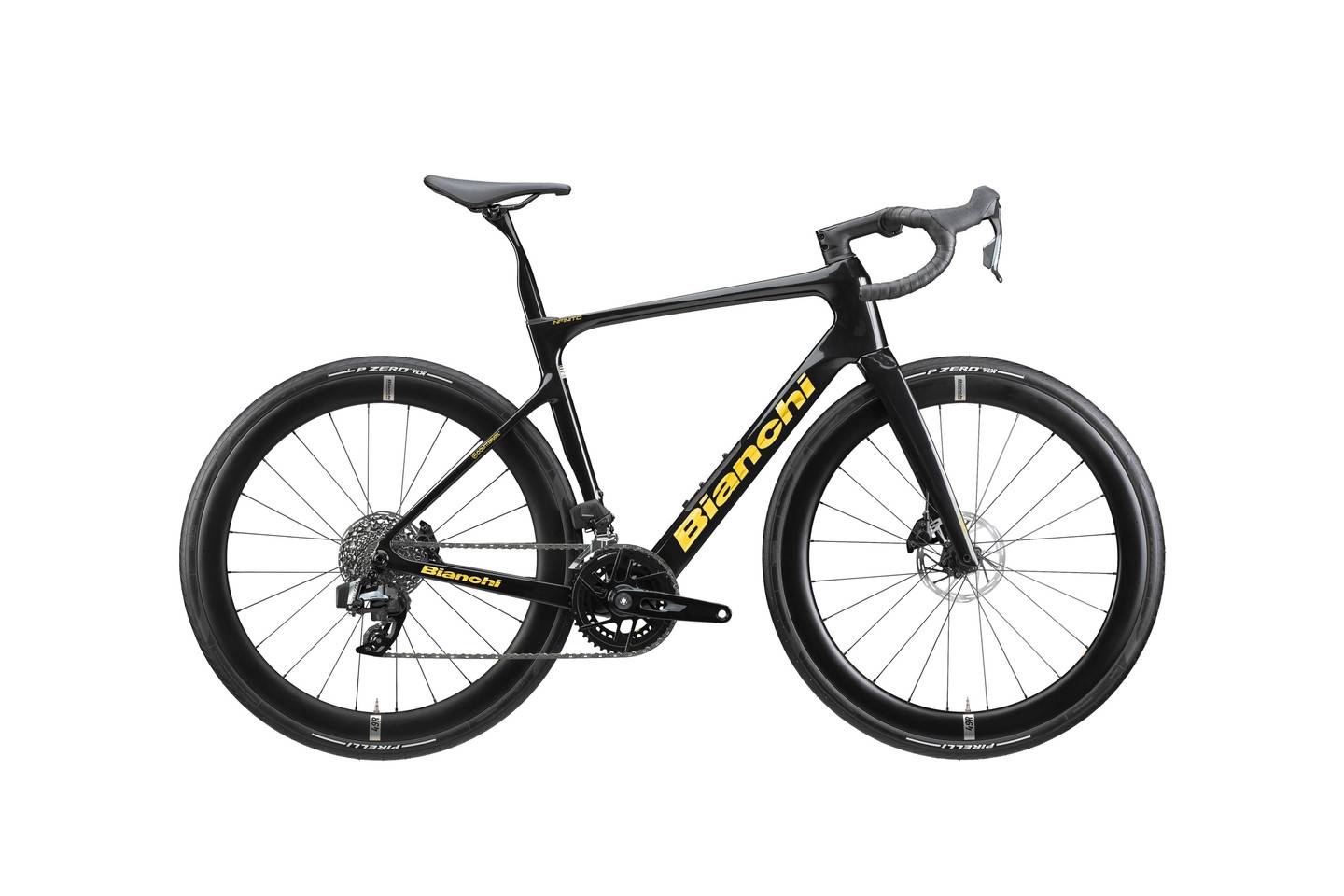 Bianchi Infinito Pro Racercykel Sparkling black/Gold Glossy, Str. 61 - Svart (61)