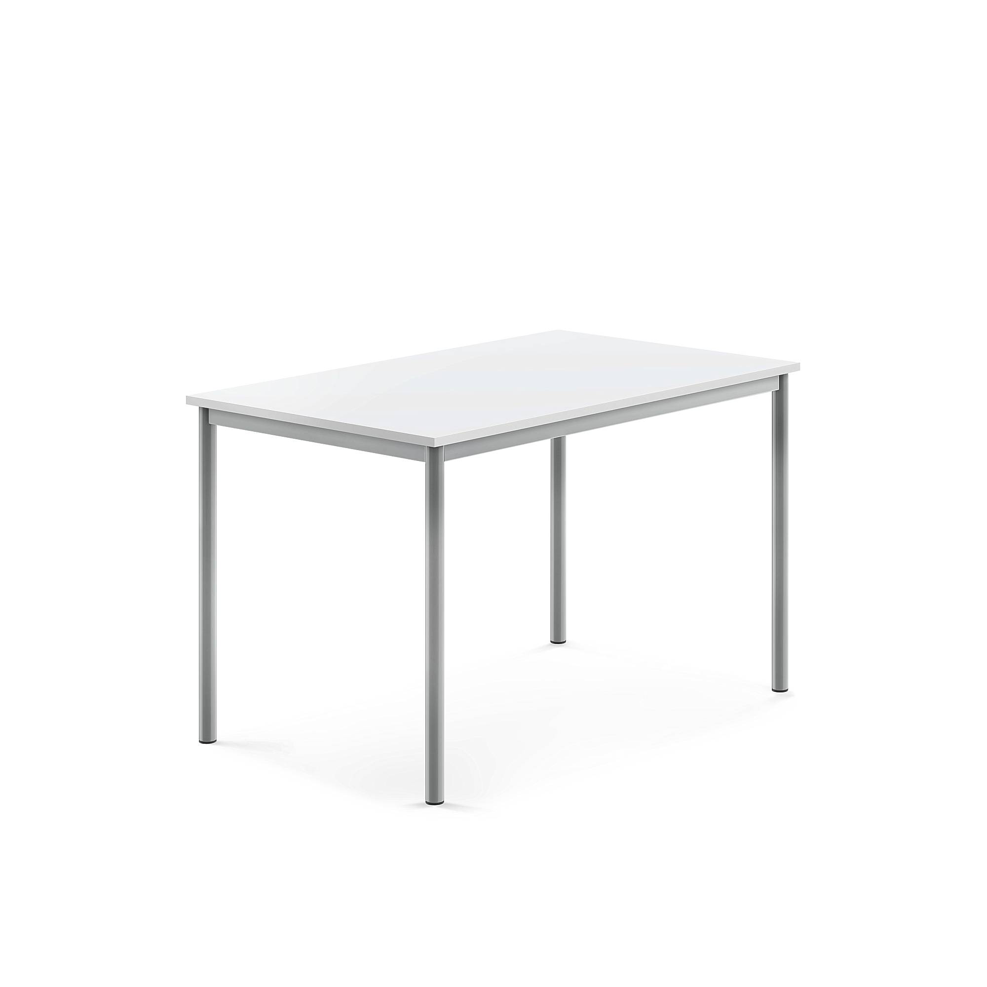 Bord BORÅS, 1200x800x760 mm, stativ silver, högtryckslaminat, vit
