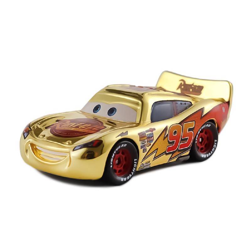 Bilar Disney Pixar Bilar 2 3 Blixten McQueen Guldmodellbil 1:55 Metallbil Diecast Leksaksbil Barnfödelsedagspresenter