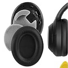 Geekria QuickFit Protein läder ersättningsöronkuddar för Sony WH-1000XM4 trådlösa hörlurar öronkuddar, headset öronkuddar, öronkuddar, öronkåpor, reparationsdelar (svart)