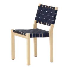 Artek - Chair 611 Björk/Black Blue - Matstolar - Alvar Aalto - Träfärgad - Naturmaterial/Trä