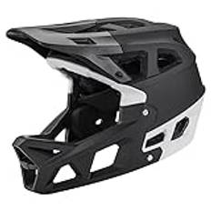 Cykelhjälm MTB Cykelhjälm Helmet Full Face Mountainbike Hjälm för Män Motorcykel Off-Road Vuxen Cykel Racing Tillbehör Cykelhjälm (Svart och Vit, L(58-62 CM))