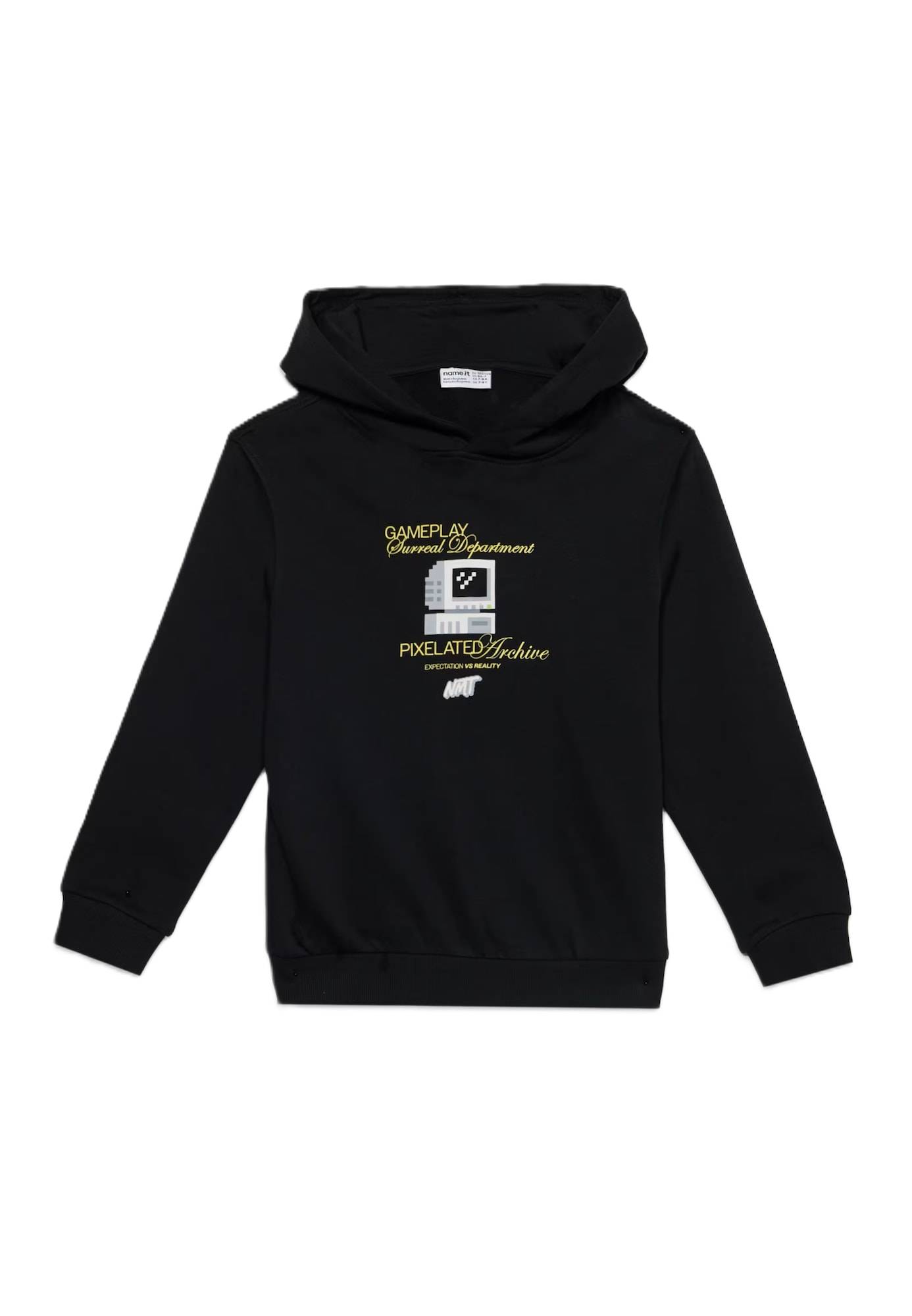 NAME IT Sweatshirt ljusgul / svart / vit