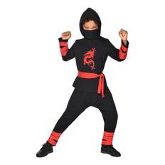 Svart Ninja Barn Maskeraddräkt - 4-6 år