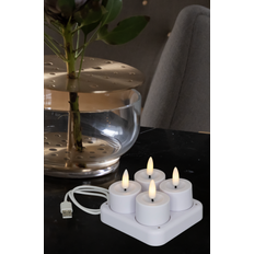 Cozzy Genopladelige LED-Fyrfadslys Sæt af 4 med Lader