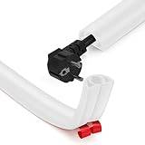 IVEOPPE Kabelkanal, självhäftande, flexibelt kabelskydd – 2 x 20 mm x 10,2 mm, flexibel kabelkanal, golvplatta, kabelkanal, flexibel för hem, kontor, skola, lager (1 kabel/2 m, vit)
