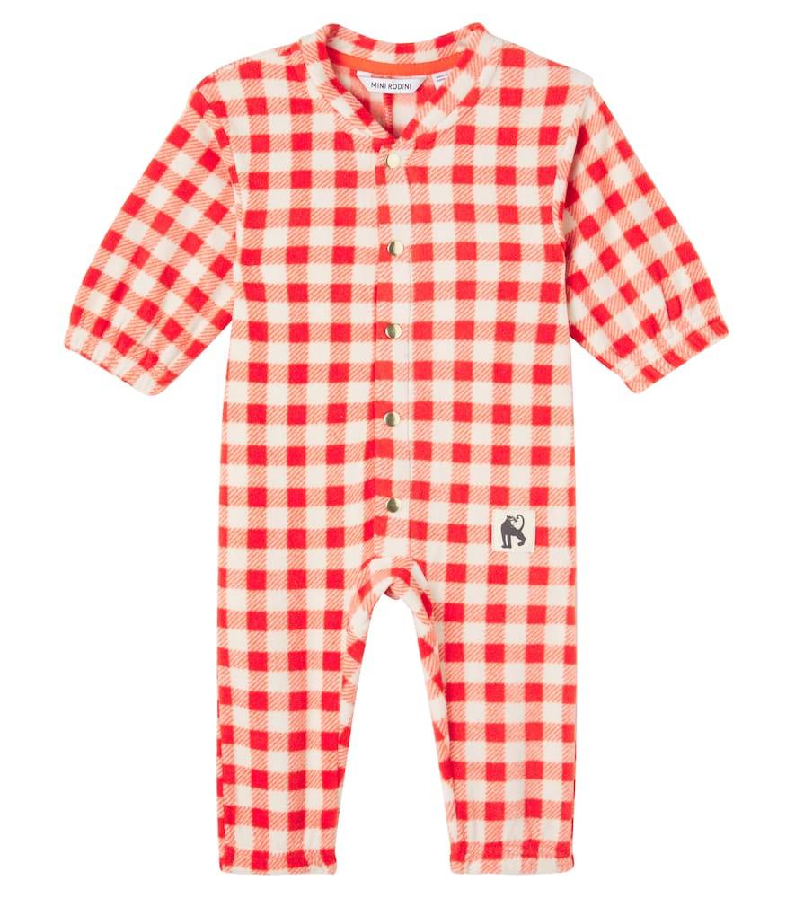 Mini Rodini Baby gingham fleece onesie
