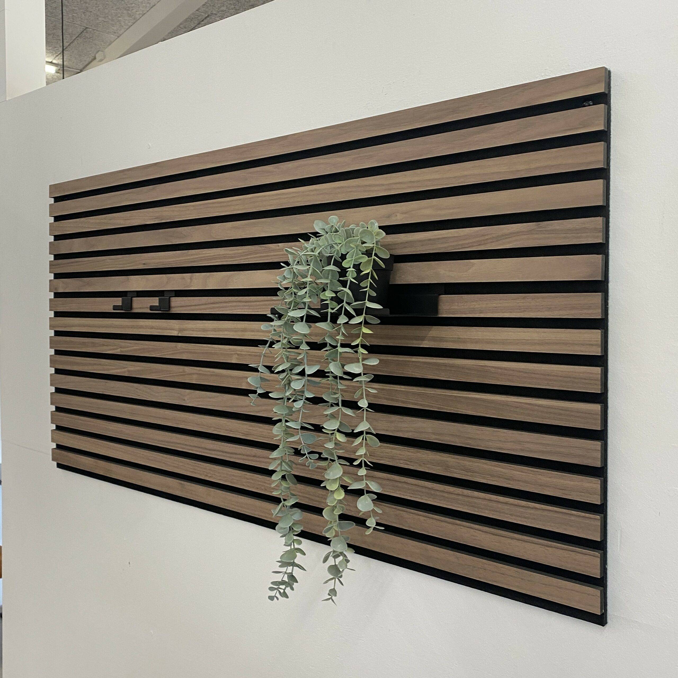 Knagrække / Knagpanel Valnød ubehandlet - Flere størrelser (Størrelse: 80 cm.).