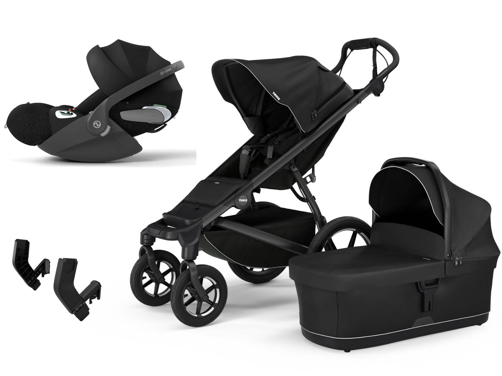 Thule Urban Glide 4-wheel Stroller Set 3-in-1 incl. Cybex Cloud T i-Size Infant Car Seat - Black