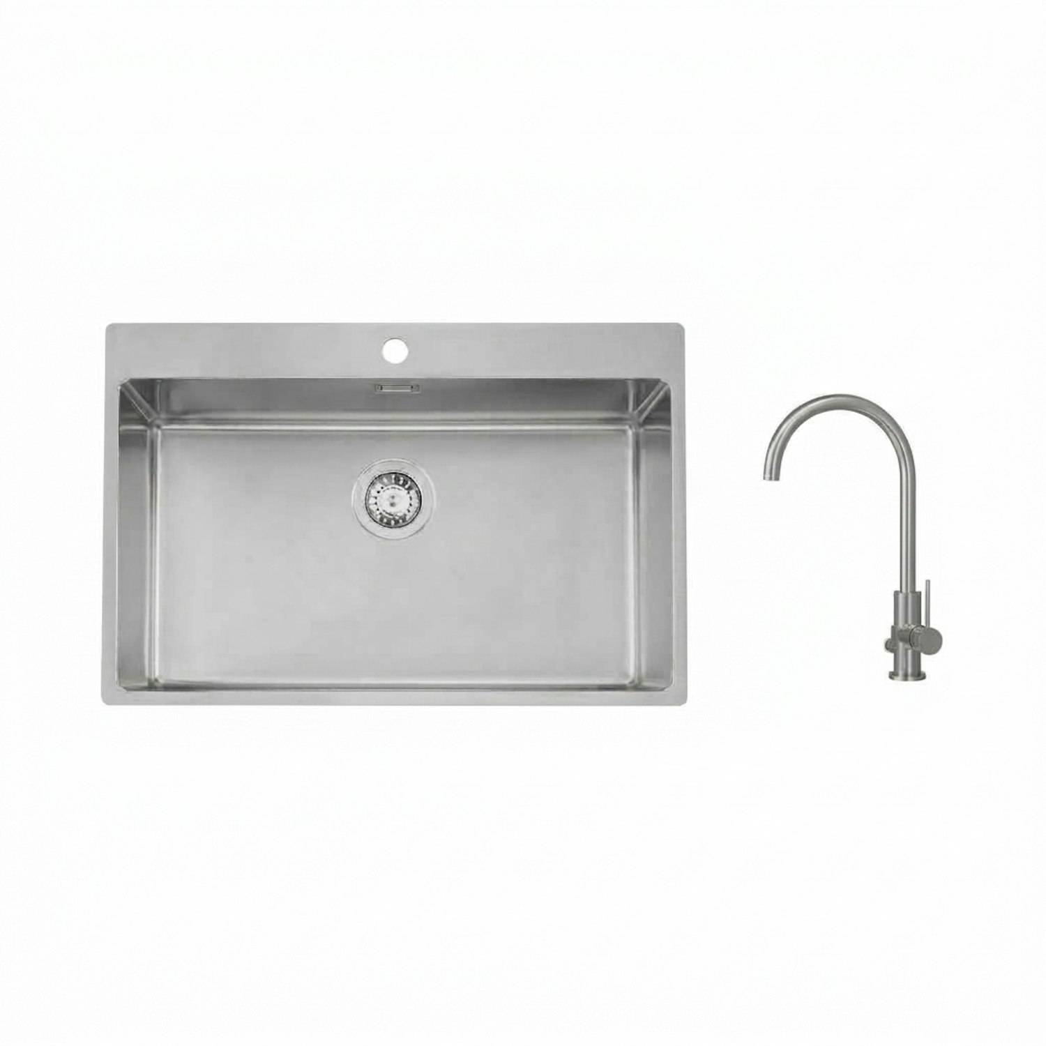 Diskho Stala Lagom-T71 med Köksblandare Scandtap Steel Equip D
