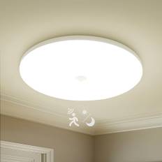 18W LED-taklampa med rörelsesensor och skymningssensor, Ø30 cm LED-taklampa, 4000K Naturvit Modern Rund Taklampa för hallar, trappor, verandor
