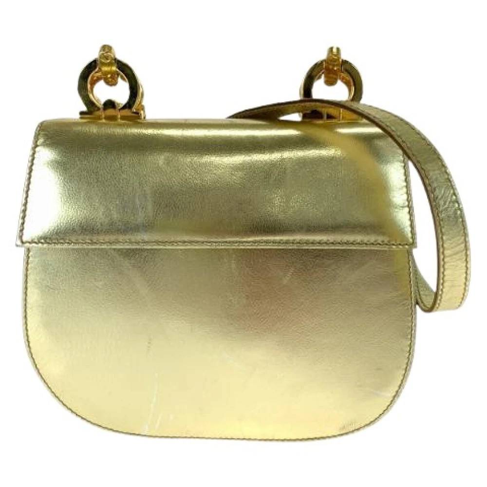 Salvatore Ferragamo Pre-owned Pre-owned Læder Skuldertaske - Vintage - Dame - Gul - ONE SIZE - Uld