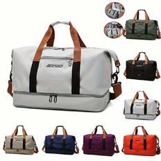 1pc Dry And Wet Separation Large Capacity Travel Bag, Casual Outdoor Luggage Bag Handbag Waterproof Korean Style Sports Gym Bag Travel Bag Yoga Bag Wi - Multicolor - Black,Green,Khaki,Red,Beige,Purple,Dark Blue,Dark Gray,Black-m