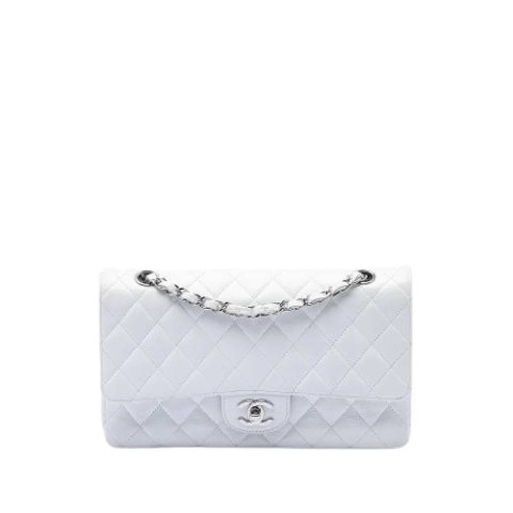 Chanel Vintage Pre-owned Classic Double Flap Skuldertaske - Vintage - Dame - Hvid - ONE SIZE - Uld