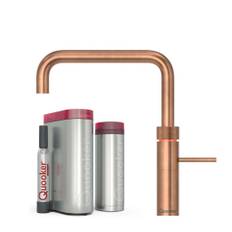 Quooker Fusion Square 5-i-1 køkkenarmatur, Pro3B & Cube, bruneret messing