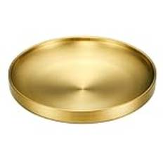 Lätt rostfritt stålplattor Hem Commercial Dessert Cake Plate Vegetabiliska skål Bageri Tabellery (Gold, 21x3.5x11.6cm)