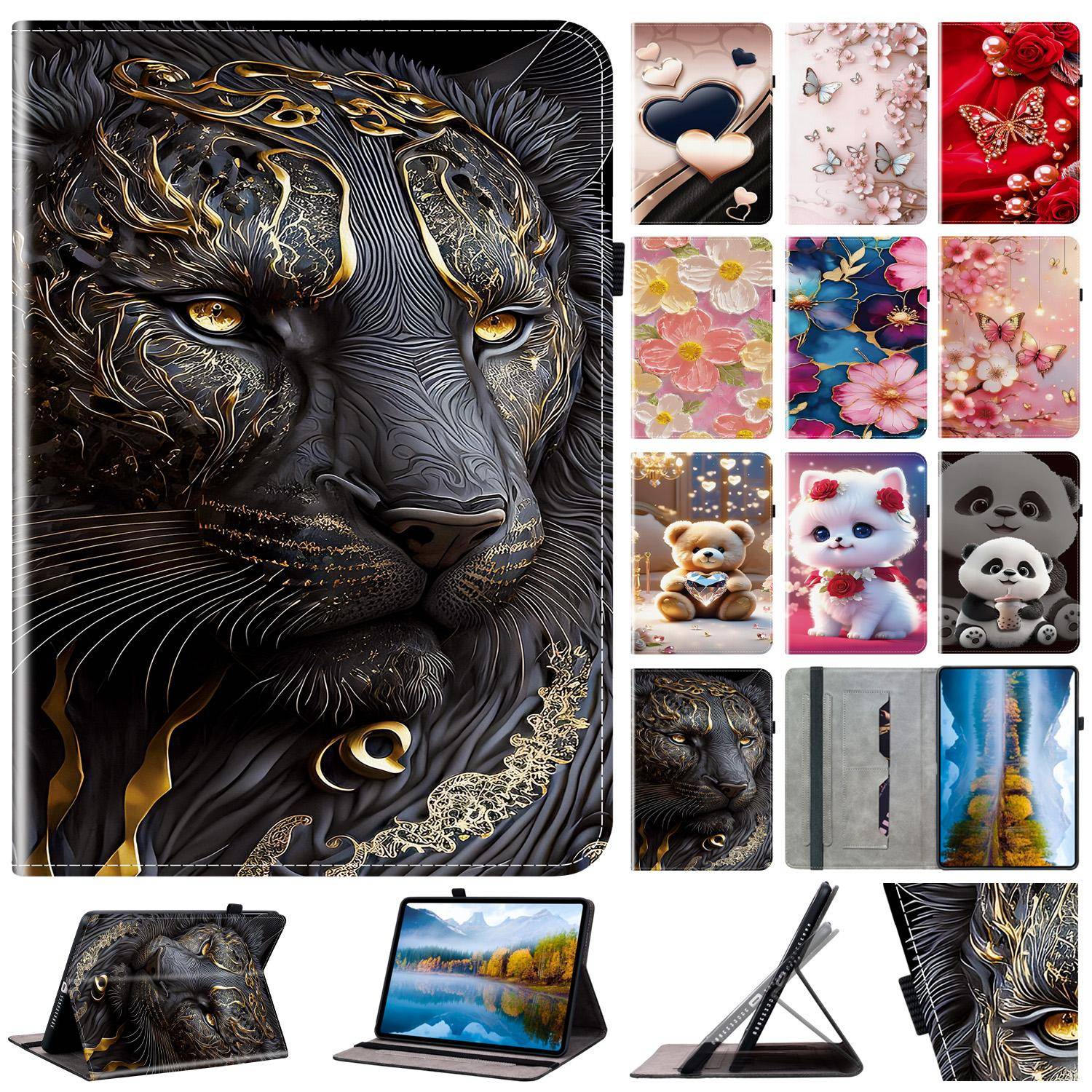 Läderfodral för Samsung Galaxy Tab S10 FE Plus 13.1 Fodral Tab S10 Lite S11 S9 FE S8+ X800 S7+ S9 FE PLUS  11  12.4  Surfplatta Cover