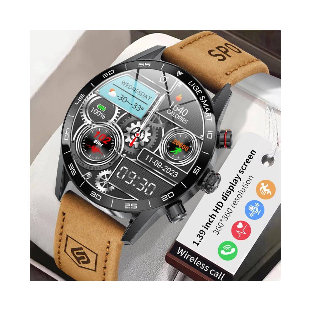 (Steel belt silver shell + tape) BANGWEI Smart Watch with Bluetooth Calling IP68 Waterproof Fitness Watch for Men Women Black
