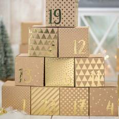 Gör egen adventskalender, presentlådor Brun