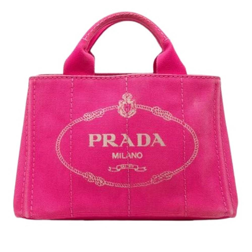 Prada Vintage Pre-owned Canvas prada-tasker - Vintage - Dame - Lyserød - ONE SIZE -