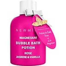 Magnesium Bubble Bath Rose jasmine vanilj – lyx långvarig bubbla bad för sore muscles – epsom saltåterfuktar avslappnande stresslindring – spa självvård spa gåva för kvinnor födelsedag jul