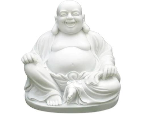 Dekorationsfigur LAFIORA Buddha keramik 33x43x41cm vit
