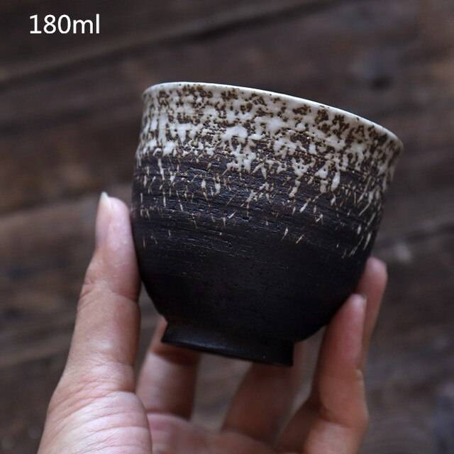 Stor volym vattenkopp i japansk stil målad vattenmugg stengods keramik tekopp handmålad köksdrinkskål rak tew skål - M