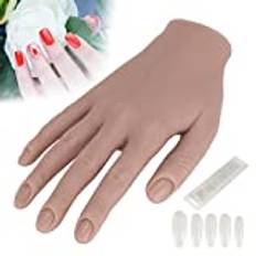 Silikon Nail Training Hand, Practice Hand för Akryl Naglar, Flexibel Joint Nail Art Practice Hand Böjbar Mannequin Händer Fake Hand Manicure DIY Practice Tool för Nail Art Beginner(03)