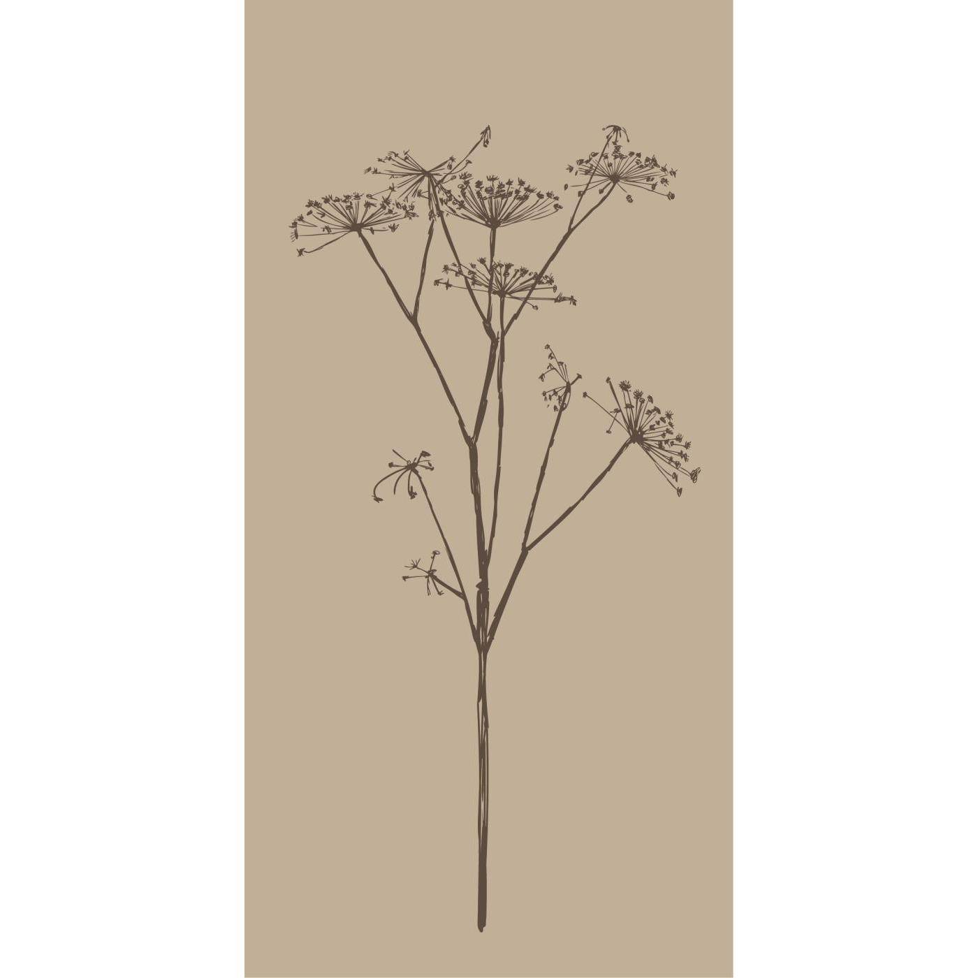 Ib Laursen Serviet Beige M/brun Skærmblomst - L:40 B:40 cm Servetter Från Magasin - Brun (L:40 B:40 cm)