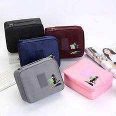 Stor kapacitet svart kosmetikväska med dragkedja - rymlig makeup-väska med dragkedja, elegant bärbar necessär för kvinnor och män, sminkborstar, flask - Multifärgad (Svart,Grå,Vattenmelonröd)