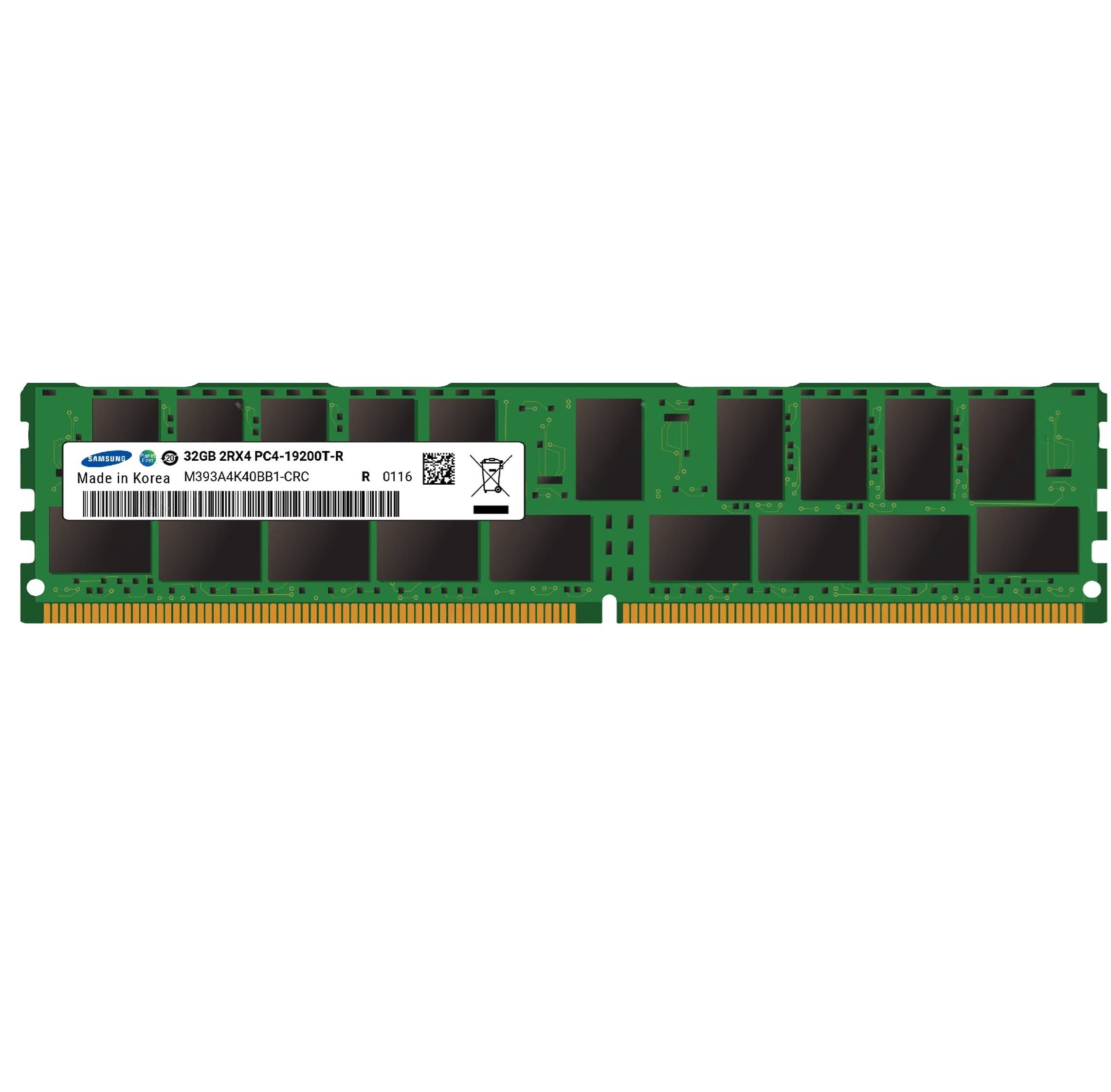 Begagnat Samsung 32GB 2Rx4 PC4-19200 DDR4-2400MHz ECC Registered RDIMM M393A4K40BB1-CRC0Q