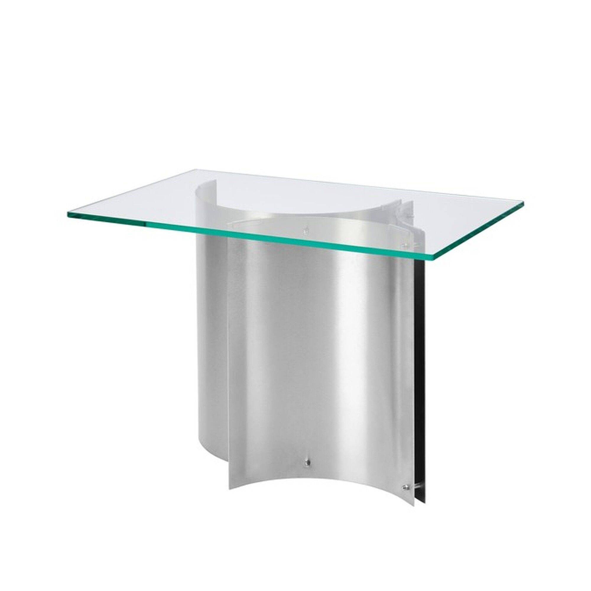 Curated Sidobord Borstat Rostfritt Stål/ Glas - Borstat stål