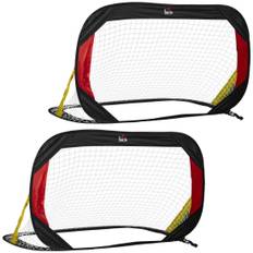 Vikbara Fotbollsmål Set för Trädgård 186x90x89 cm