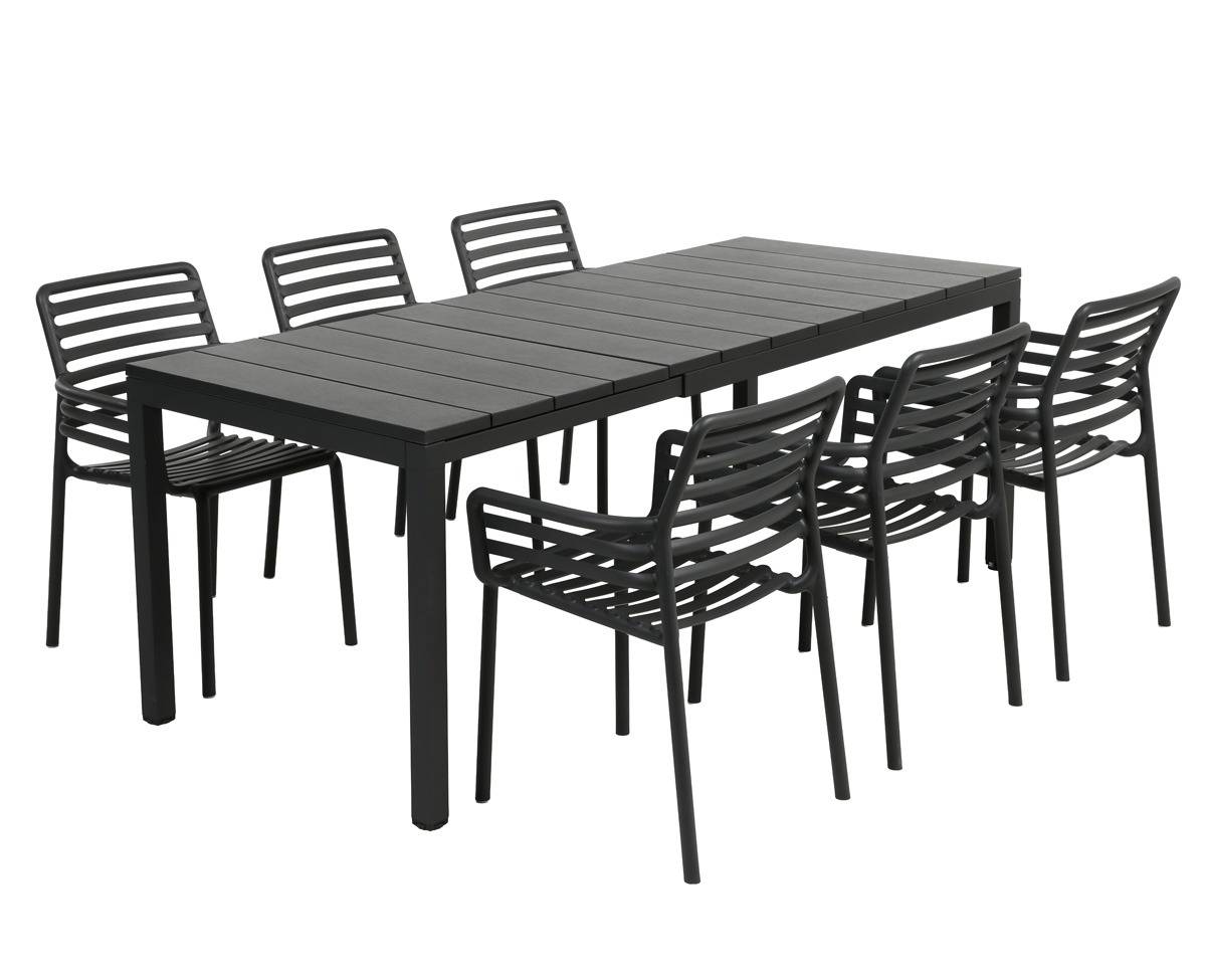 Nardi Rio Doga Havemøbelsæt 140-210cm - Antracit.