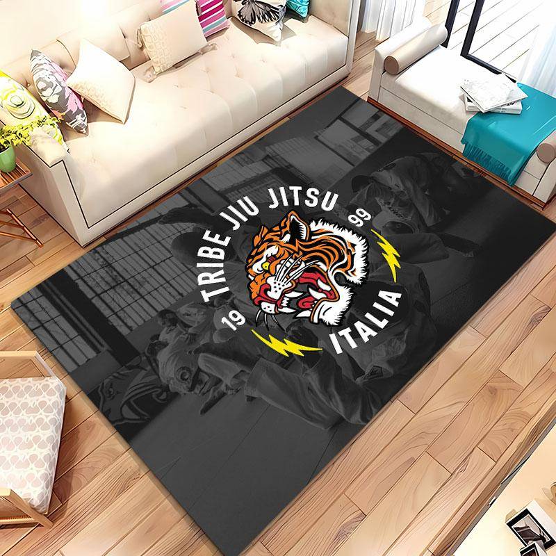 Jiu-Jitsu Krigare Japansk B-Bjj Mma Golvmatta,Matta för Vardagsrum Sovrum Soffa Dörrmatta Dekor,Barn Halkfri Golvmatta Alfombra white
