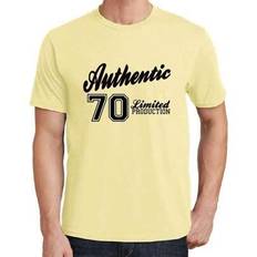 Grafisk T-shirt Herr 70 Autentiska – 70 Authentic – Män Vintage Gåvor 70-års Födelsedag & Årsdag Present 70 År 1954 Nyhet - Gul (L,M,S,XL,XS,XXL)