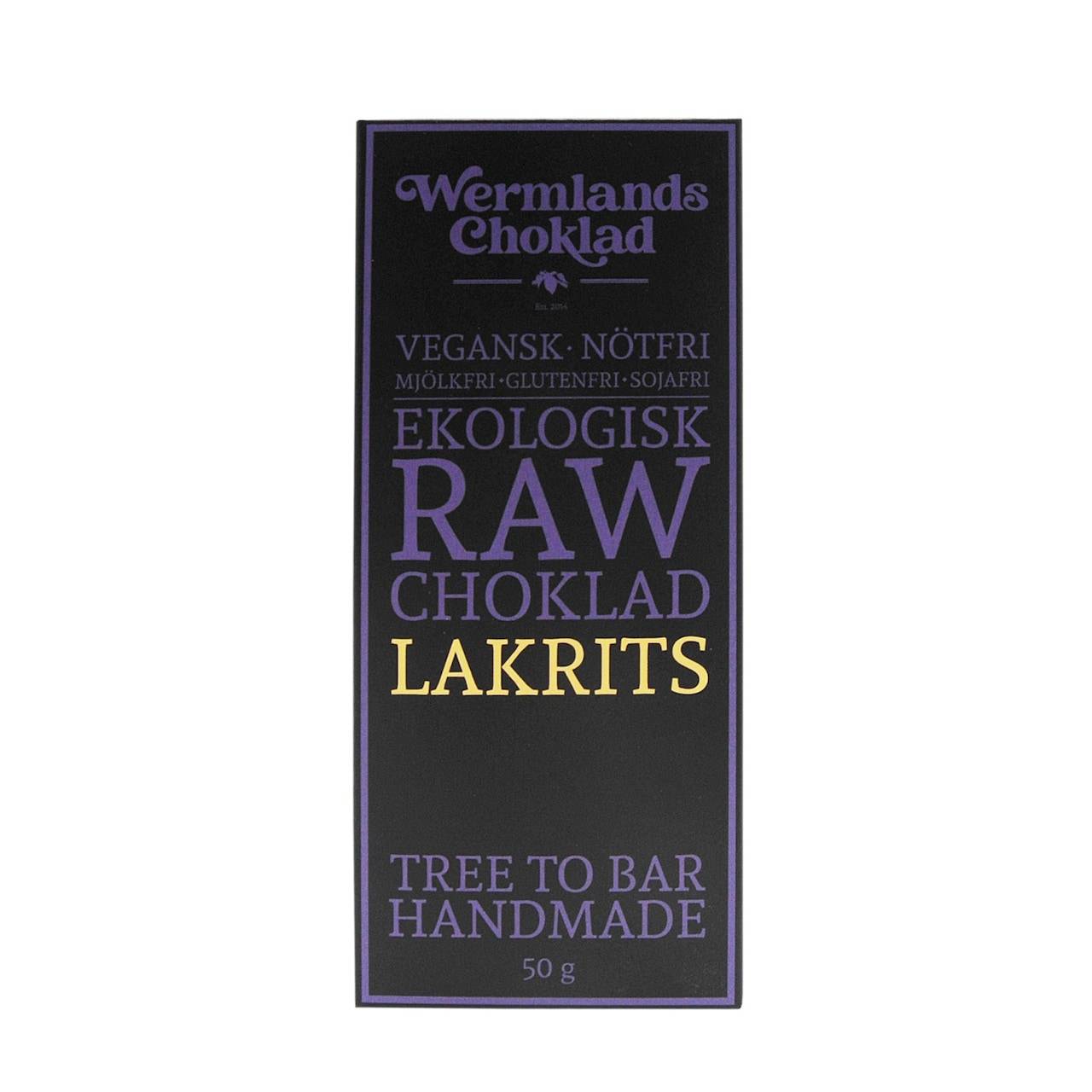 Choklad RAW Lakrits 50g