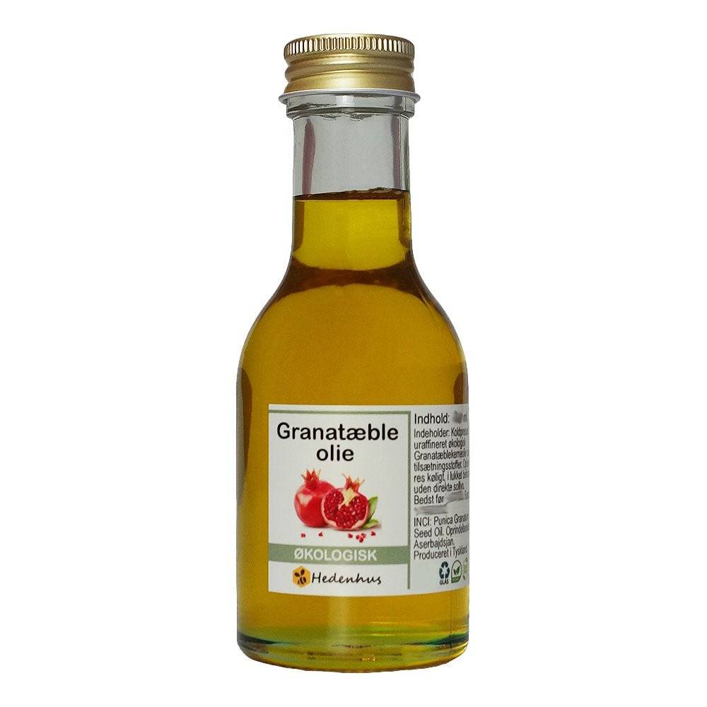 Granatæbleolie økologisk koldpresset 2,5 liter - mørk gylden, Omega 5, antioxidant, fugtgivende - Hedenhus
