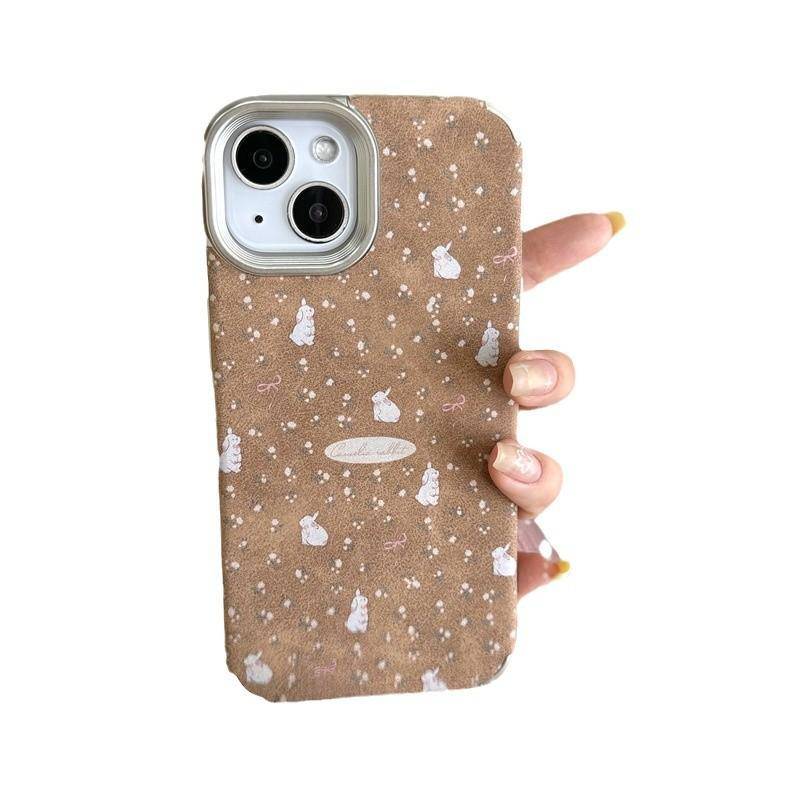 Little Flower Rabbit Applicable To Apple 16 Mobile Case IPhone 15 ProMax/Brown 14 Apple XS
