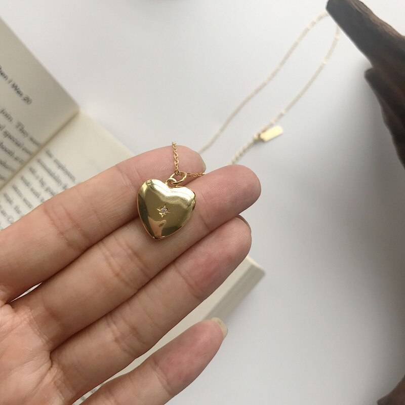 Louleur 925 sterling silver glänsande guld hjärta halsband zirkon hänge halsband kvinnor födelsedag smycken