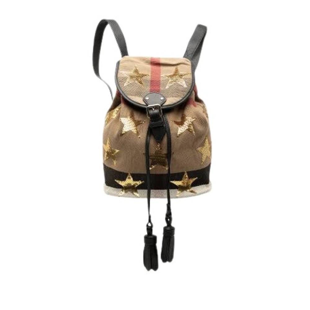 Burberry Vintage Pre-owned Canvas Backpack - Vintage - Dame - Brun - ONE SIZE - Uld